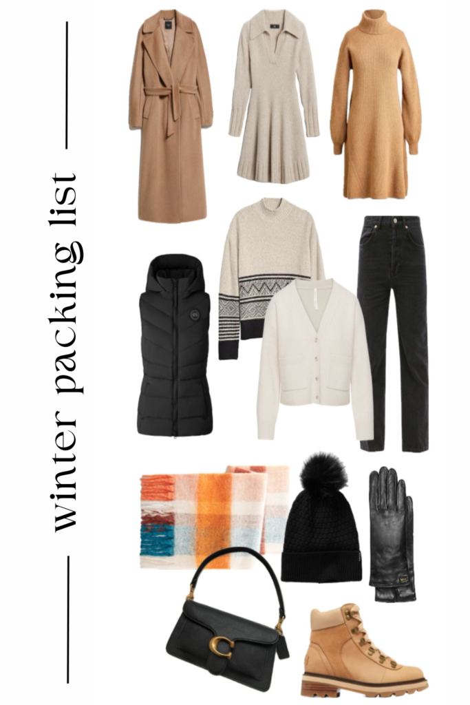 winter travel packing essentials outfits